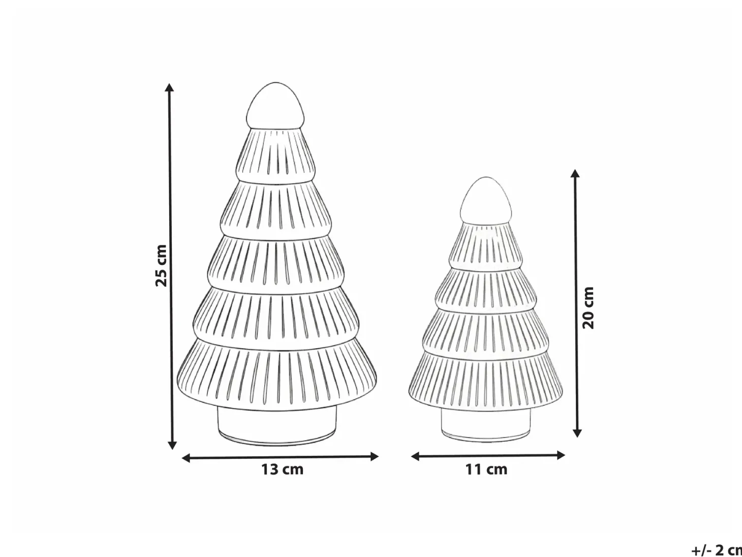 Zestaw 2 figurek dekoracyjnych FLAREN Choinka 20/25 cm Beżowy