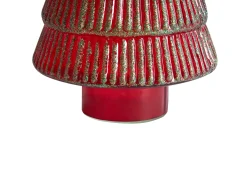 Zestaw 2 figurek dekoracyjnych PURUVESI Choinka 31/36 cm Czerwony/ zielony