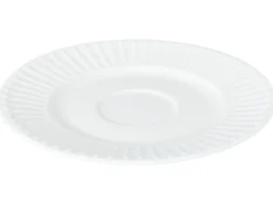 Zestaw 4 filiżanek ze spodkami COWSLIP Porcelana Biały