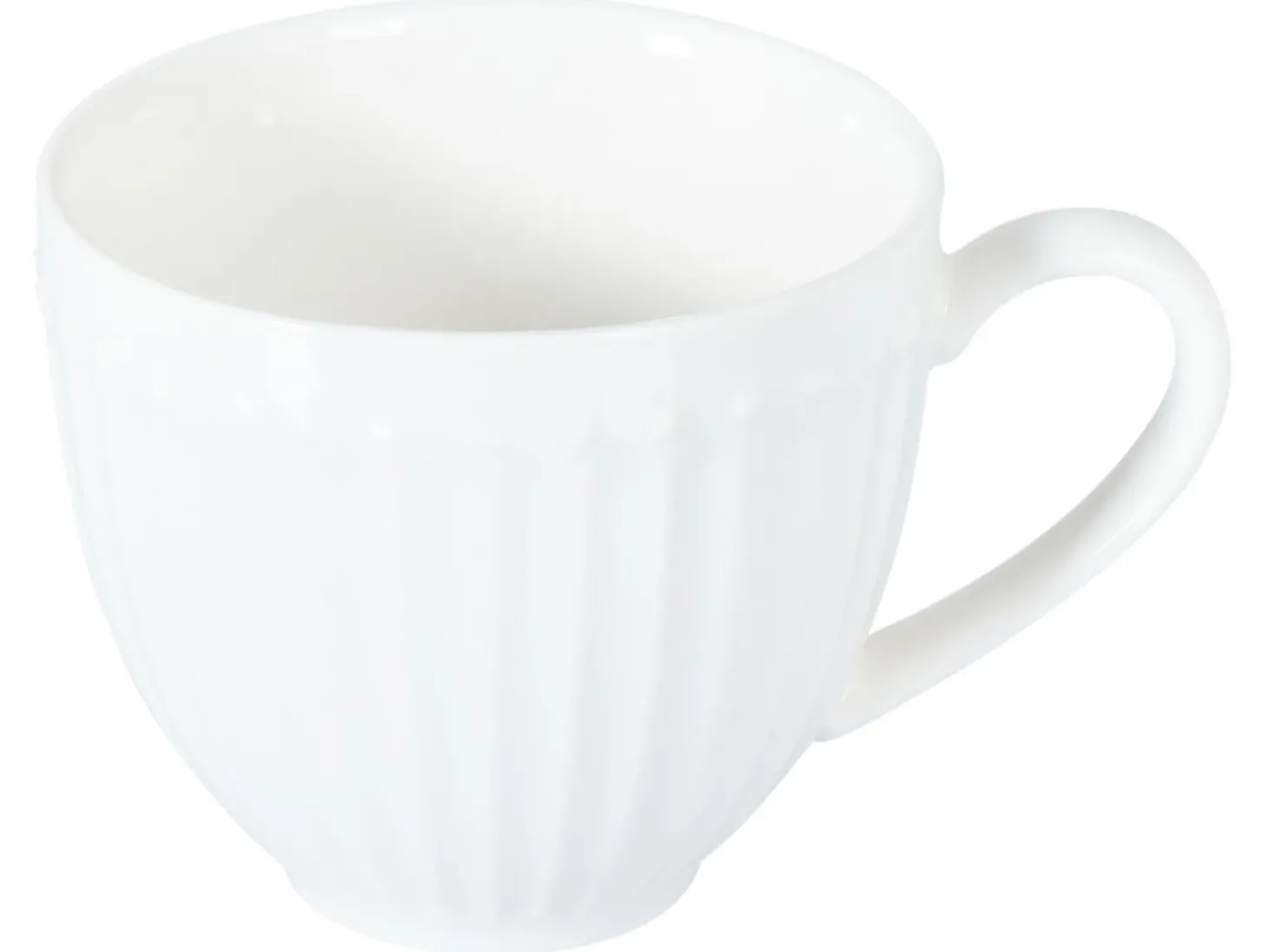 Zestaw 4 filiżanek ze spodkami COWSLIP Porcelana Biały