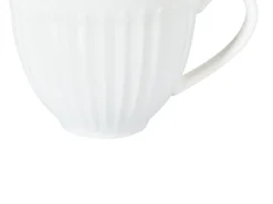 Zestaw 4 filiżanek ze spodkami COWSLIP Porcelana Biały