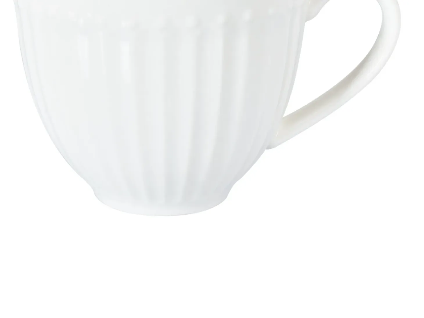 Zestaw 4 filiżanek ze spodkami COWSLIP Porcelana Biały