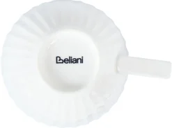 Zestaw 4 filiżanek ze spodkami COWSLIP Porcelana Biały