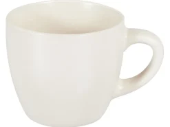 Zestaw 4 filiżanek ze spodkami CARAWAY Kamionka Złamana biel