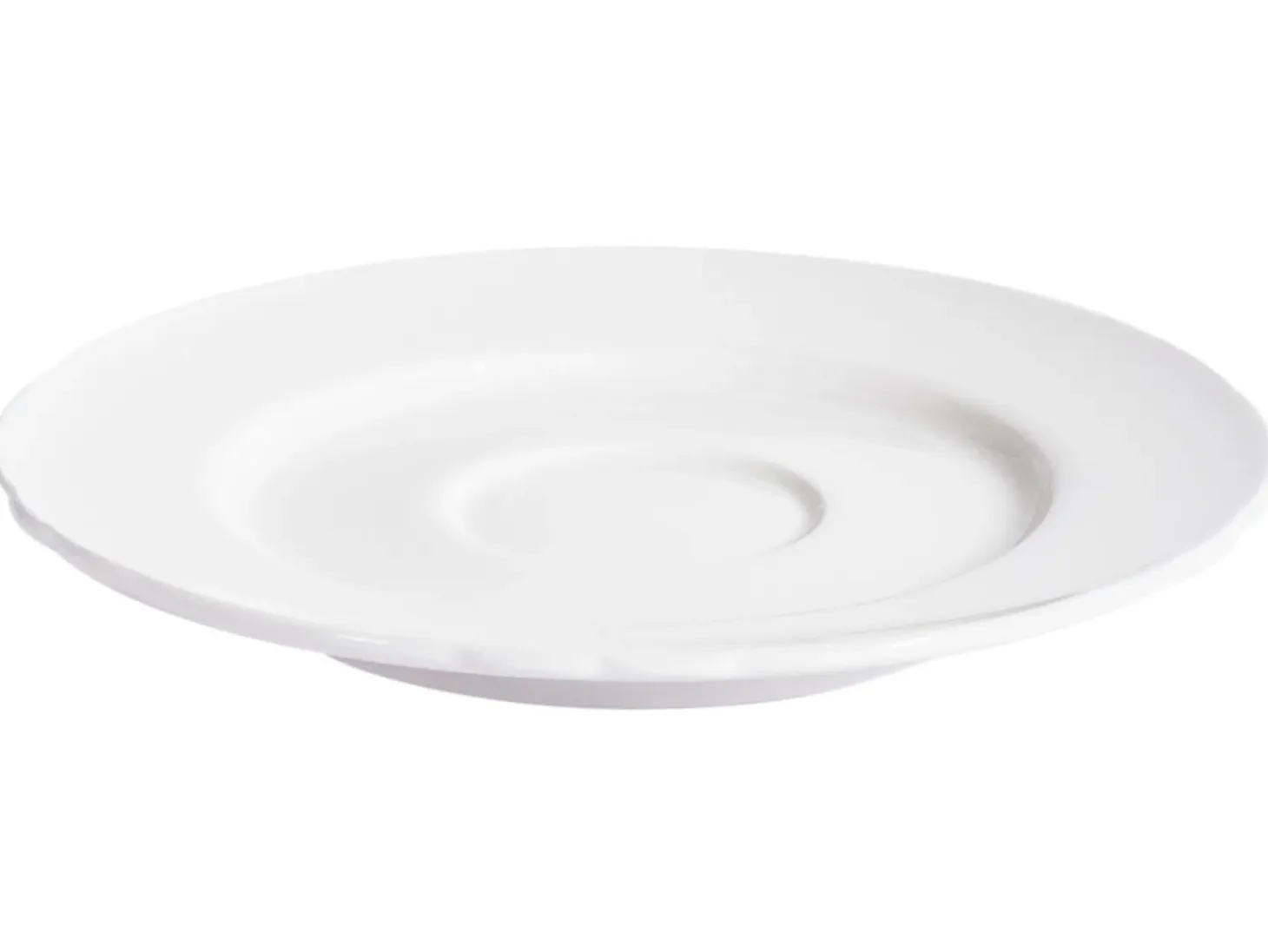 Zestaw 4 filiżanek ze spodkami ELDERBERRY Porcelana Biały