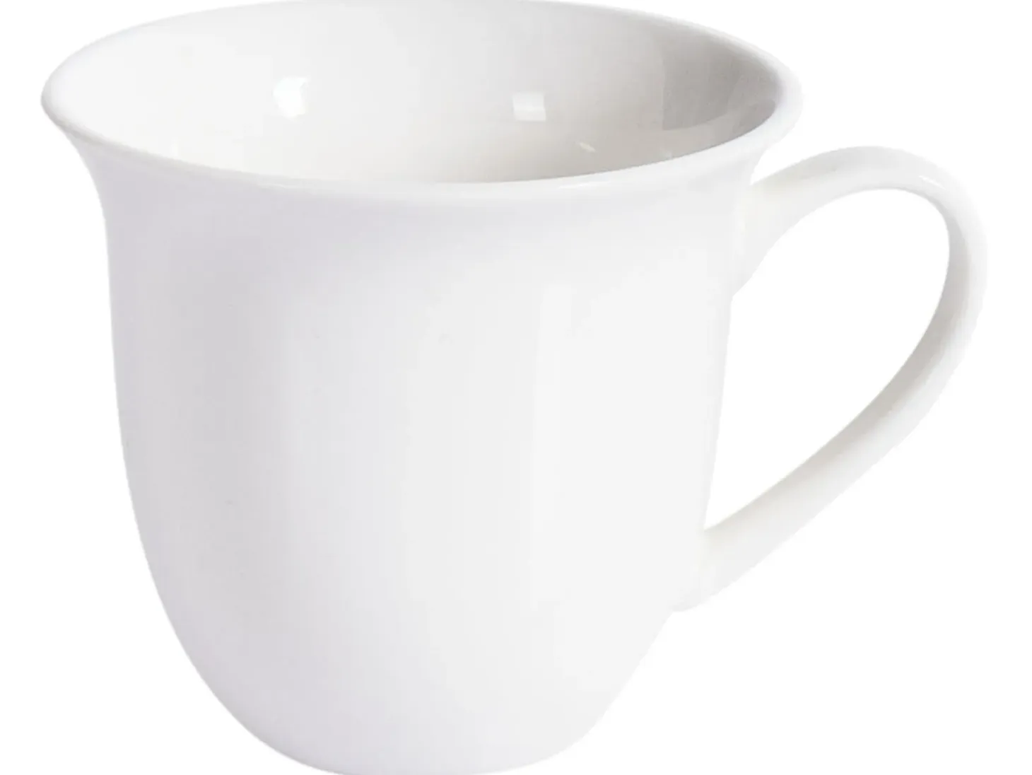 Zestaw 4 filiżanek ze spodkami ELDERBERRY Porcelana Biały