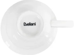 Zestaw 4 filiżanek ze spodkami ELDERBERRY Porcelana Biały