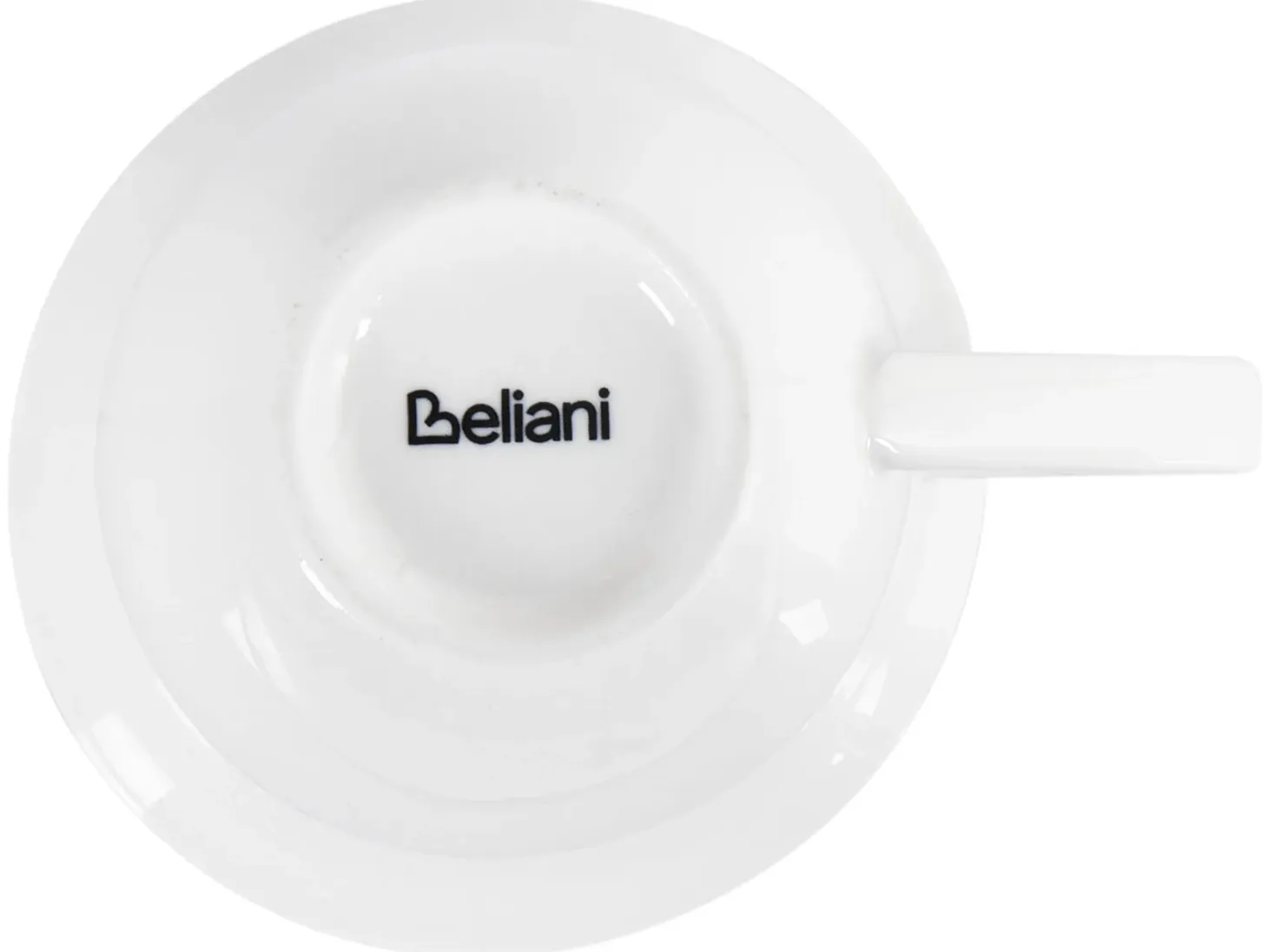 Zestaw 4 filiżanek ze spodkami ELDERBERRY Porcelana Biały