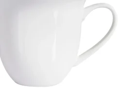 Zestaw 4 filiżanek ze spodkami ELDERBERRY Porcelana Biały
