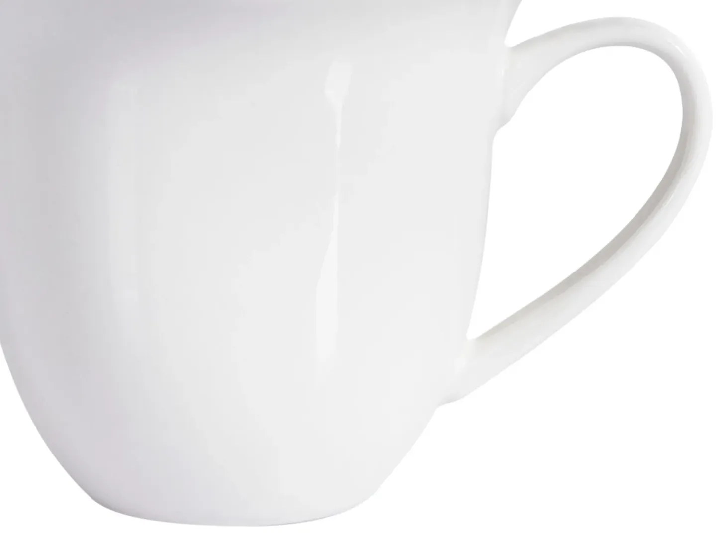 Zestaw 4 filiżanek ze spodkami ELDERBERRY Porcelana Biały