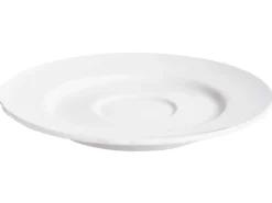 Zestaw 8 filiżanek ze spodkami ELDERBERRY Porcelana Biały