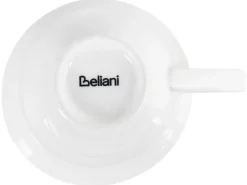 Zestaw 8 filiżanek ze spodkami ELDERBERRY Porcelana Biały