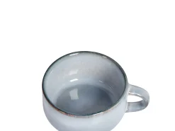 Zestaw 4 filiżanek ze spodkami JUNIPER Kamionka Błękitny