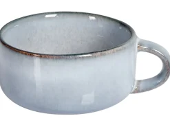 Zestaw 4 filiżanek ze spodkami JUNIPER Kamionka Błękitny