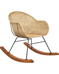 Zestaw 2 foteli bujanych LAVINIO Rattan Naturalny