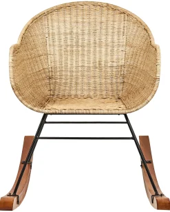 Zestaw 2 foteli bujanych LAVINIO Rattan Naturalny