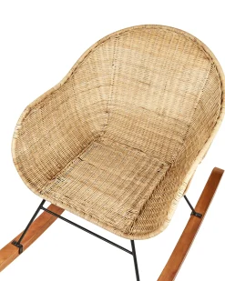 Zestaw 2 foteli bujanych LAVINIO Rattan Naturalny