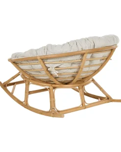 Zestaw 2 foteli bujanych ORVIETO Rattan Naturalny