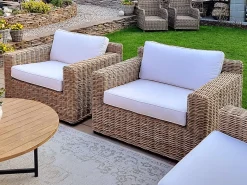 Zestaw 2 foteli ogrodowych ARDEA Rattan Jasnobrązowy