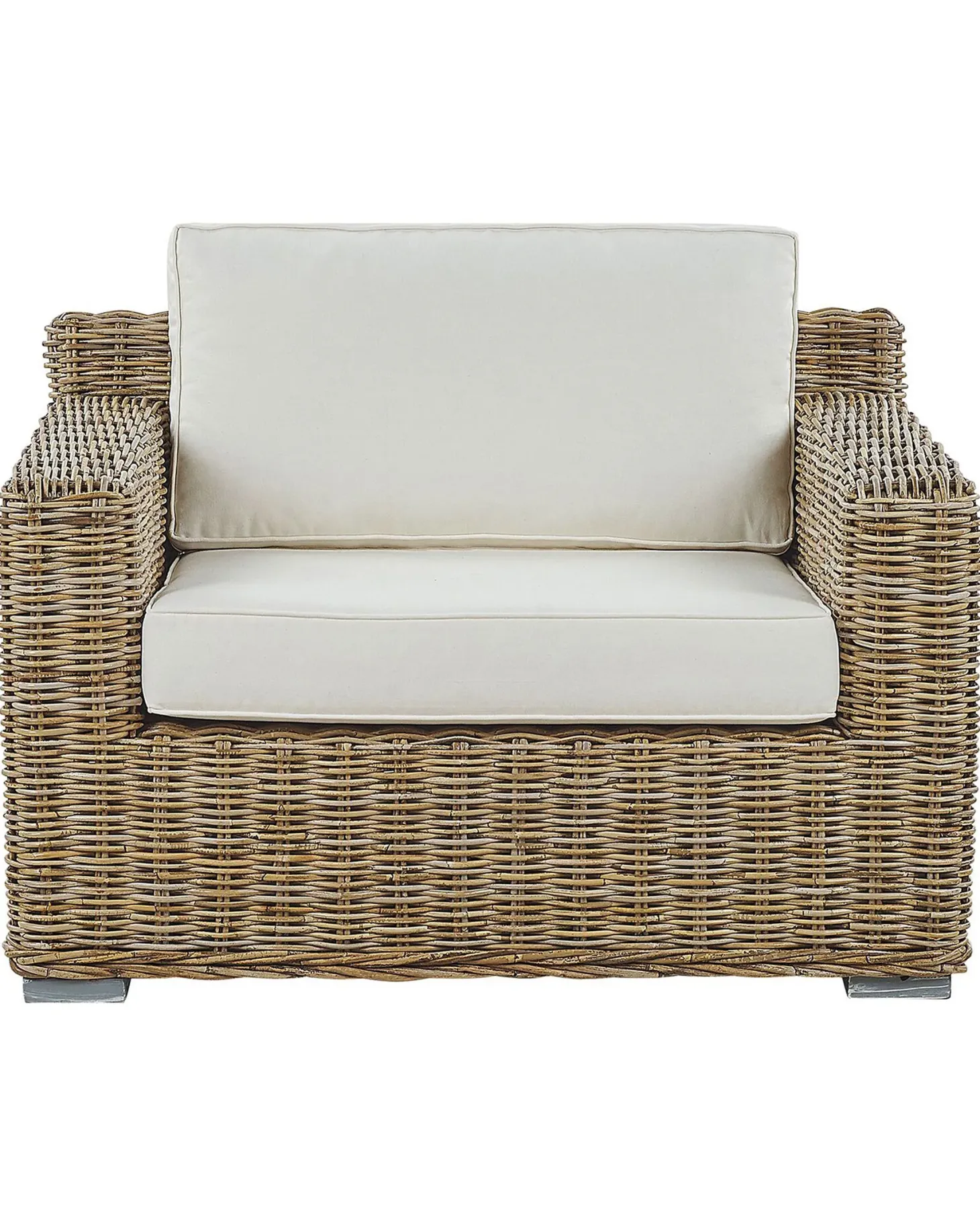 Zestaw 2 foteli ogrodowych ARDEA Rattan Jasnobrązowy