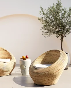 Zestaw 2 foteli ogrodowych MAIORI Rattan Naturalny