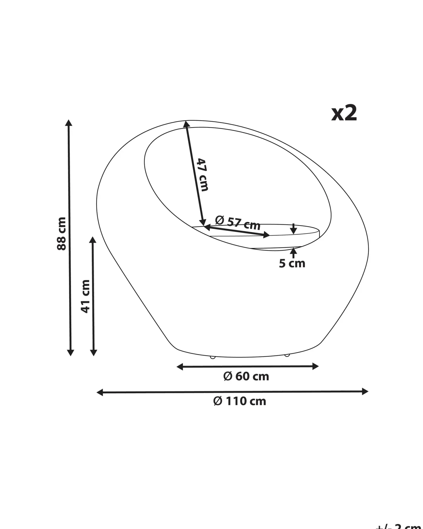 Zestaw 2 foteli ogrodowych MAIORI Rattan Naturalny