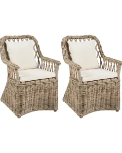 Zestaw 2 foteli ogrodowych MAROS II Rattan Naturalny