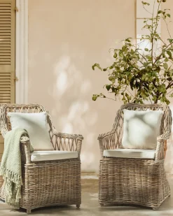 Zestaw 2 foteli ogrodowych MAROS II Rattan Naturalny