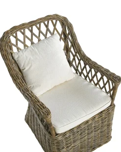 Zestaw 2 foteli ogrodowych z poduszkami MAROS Rattan Naturalny