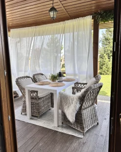 Zestaw 2 foteli ogrodowych z poduszkami MAROS Rattan Naturalny