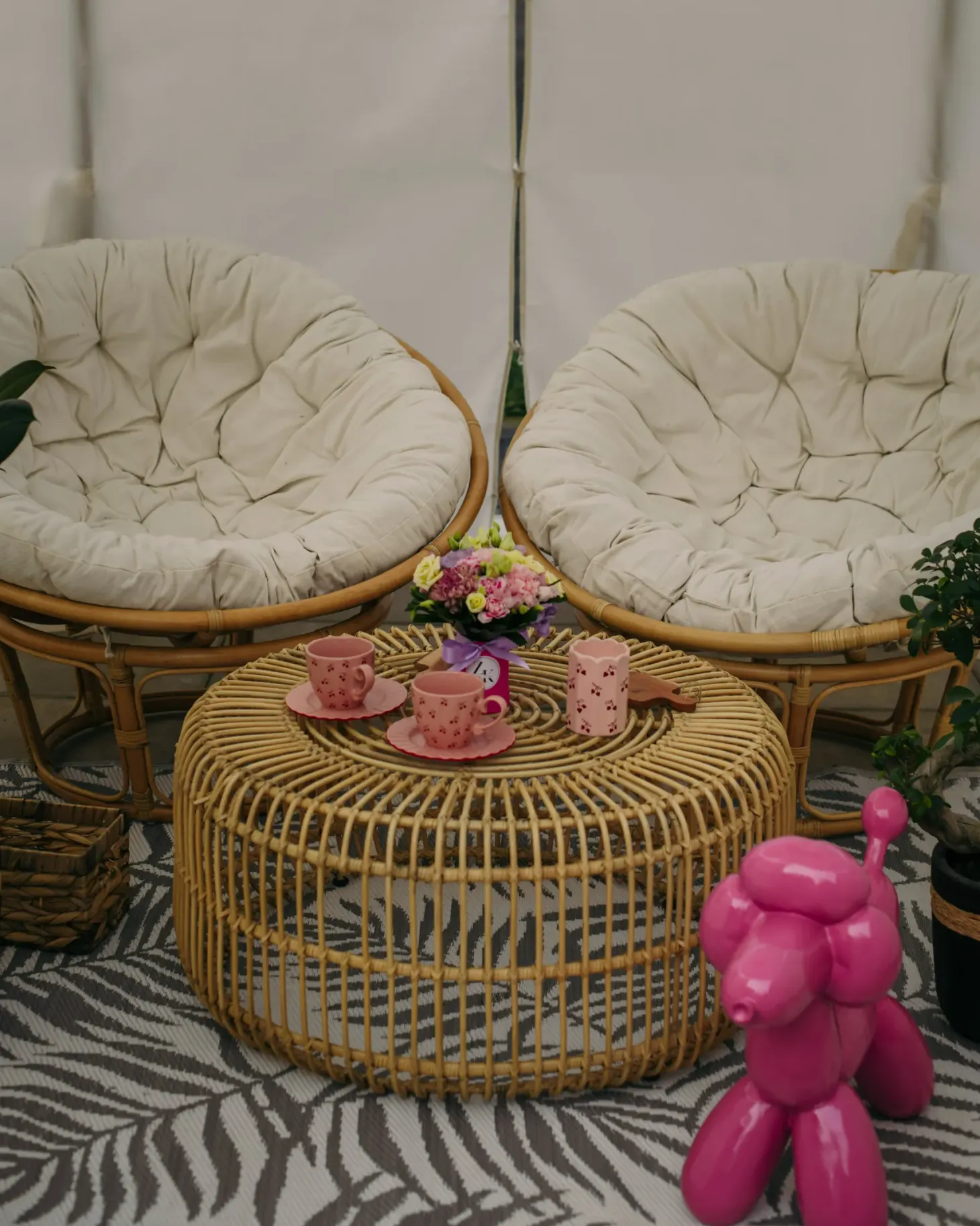 Zestaw 2 foteli ogrodowych z poduszkami SALVO Rattan Naturalny