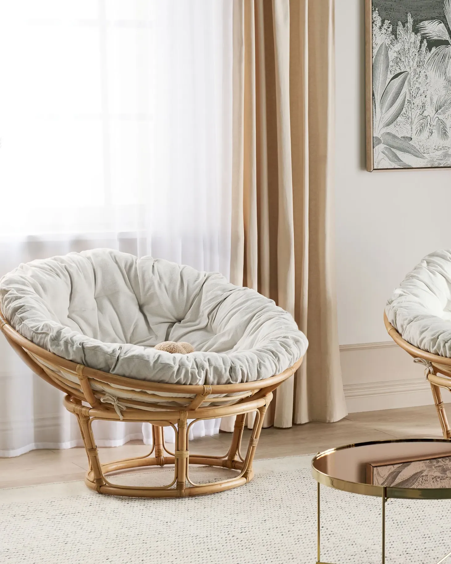 Zestaw 2 foteli ogrodowych z poduszkami SALVO Rattan Naturalny