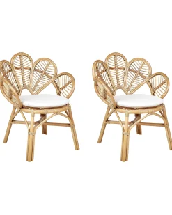 Zestaw 2 foteli paw FLORENTINE II Rattan Naturalny
