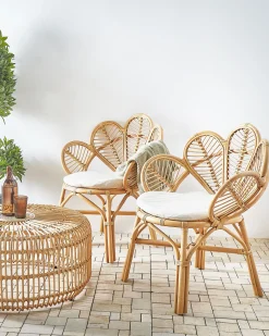 Zestaw 2 foteli paw FLORENTINE II Rattan Naturalny