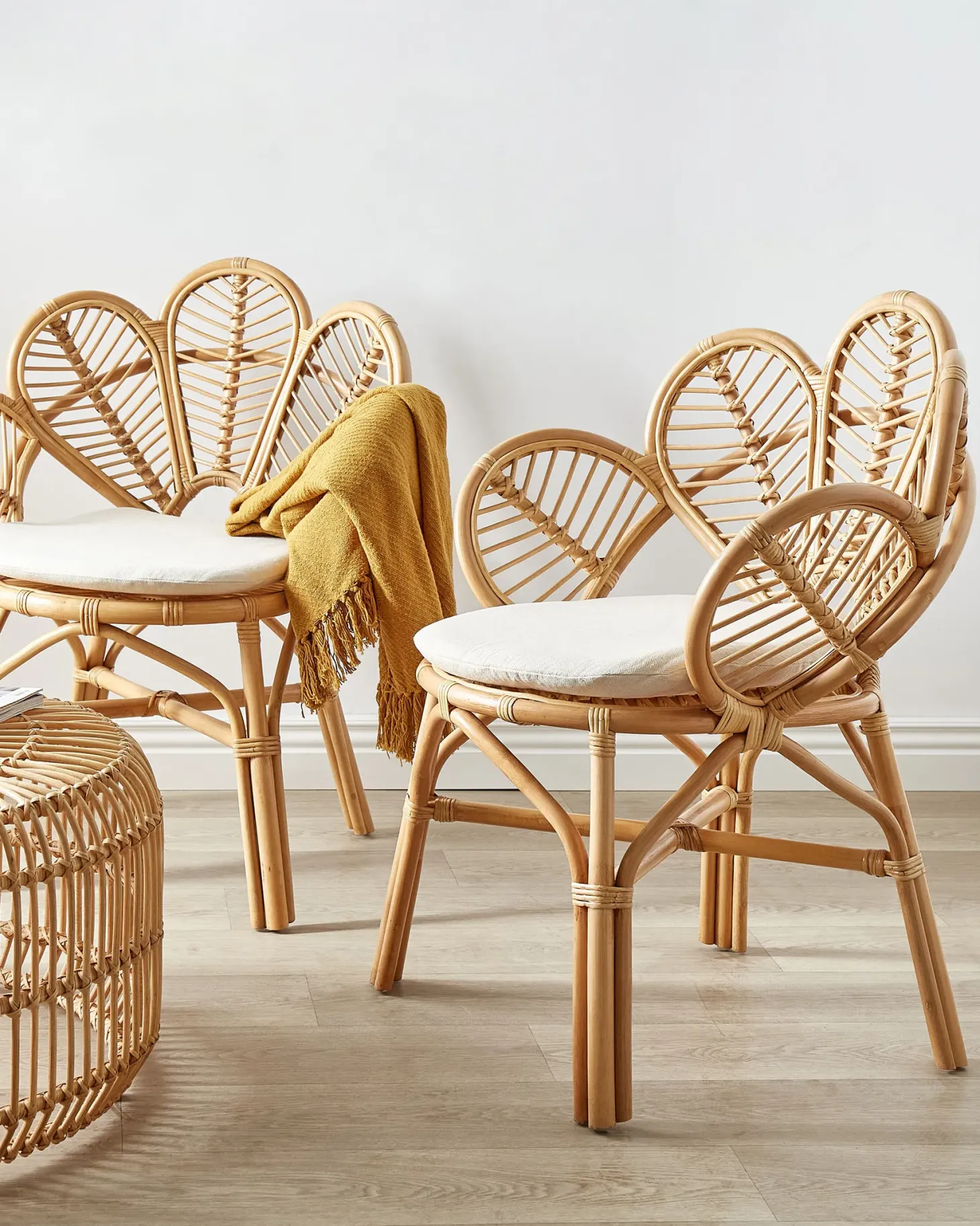 Zestaw 2 foteli paw FLORENTINE II Rattan Naturalny