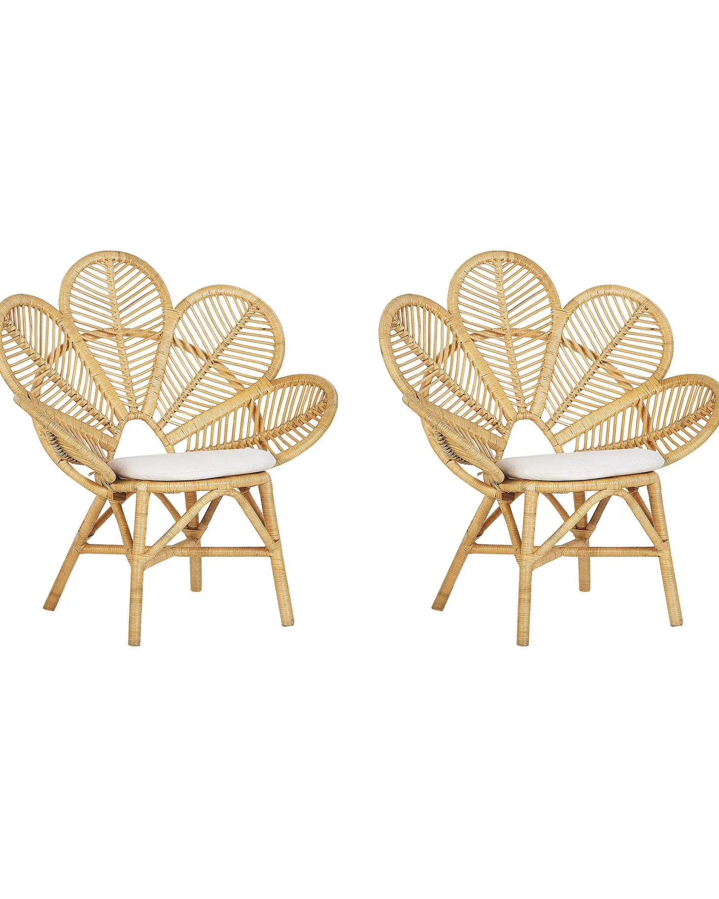 Zestaw 2 foteli paw FLORENTINE Rattan Naturalny