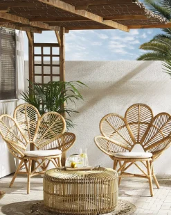 Zestaw 2 foteli paw FLORENTINE Rattan Naturalny