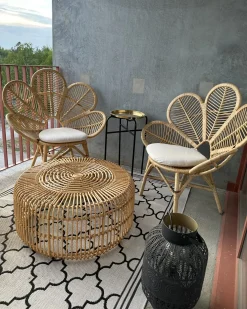 Zestaw 2 foteli paw FLORENTINE Rattan Naturalny