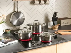Zestaw garnków i patelni 7 elementów PRIMECOOK Stal nierdzewna Srebrny