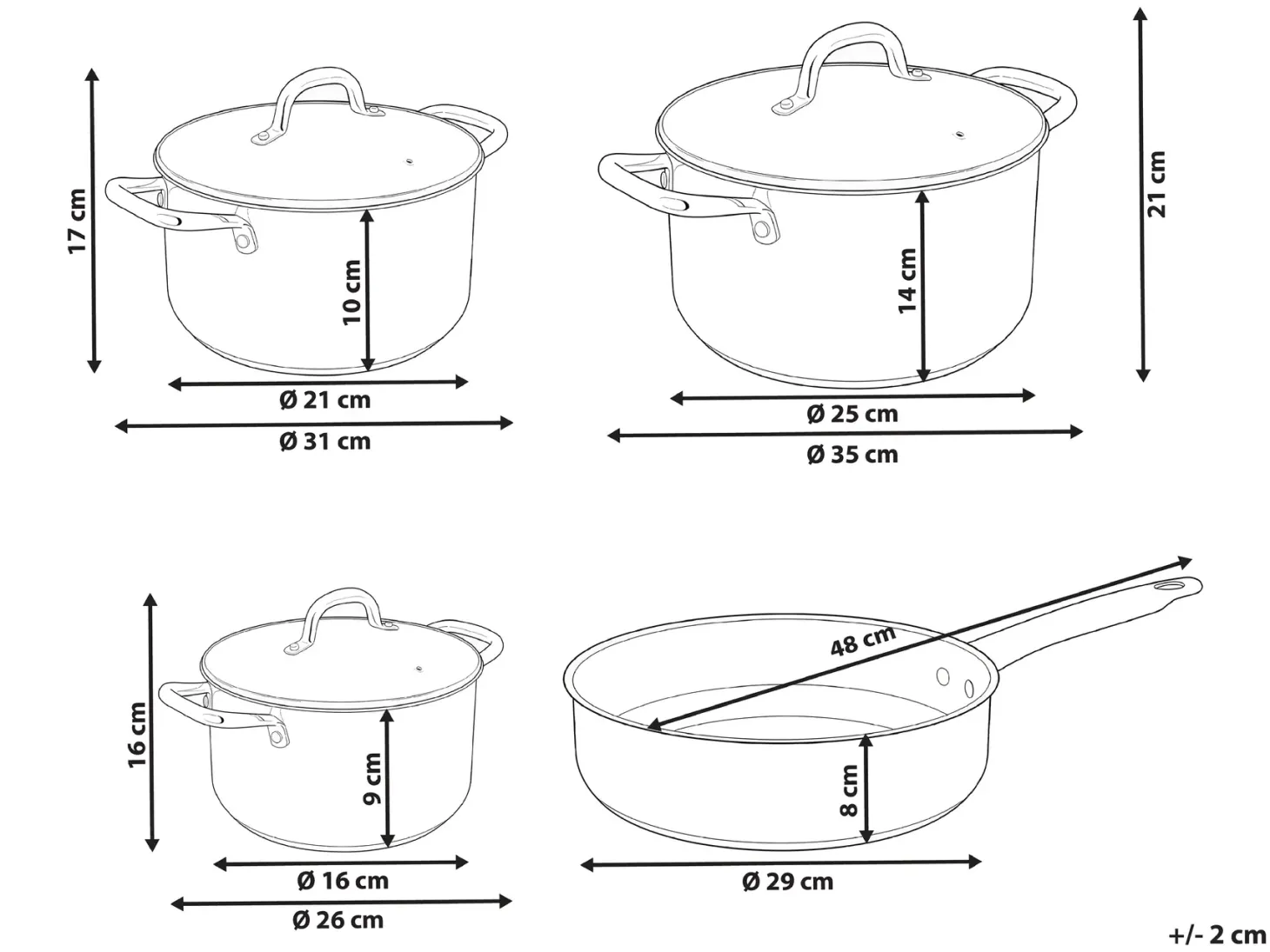 Zestaw garnków i patelni 7 elementów PRIMECOOK Stal nierdzewna Srebrny
