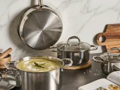 Zestaw garnków i patelni 7 elementów PRIMECOOK Stal nierdzewna Srebrny