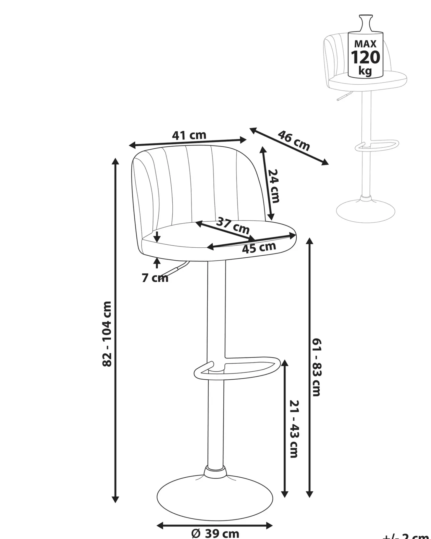 New Zestaw 2 hokerów barowych VLORE Ekoskóra Obrotowy Ciemnozielony Krzesła Barowe|Wszystkie Krzesła