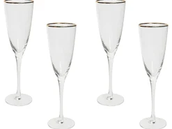 Zestaw 4 kieliszków do szampana flet TOPAZ 250 ml Przezroczysty