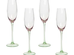 Zestaw 4 kieliszków do szampana flet DIOPSIDE 200 ml Różowy