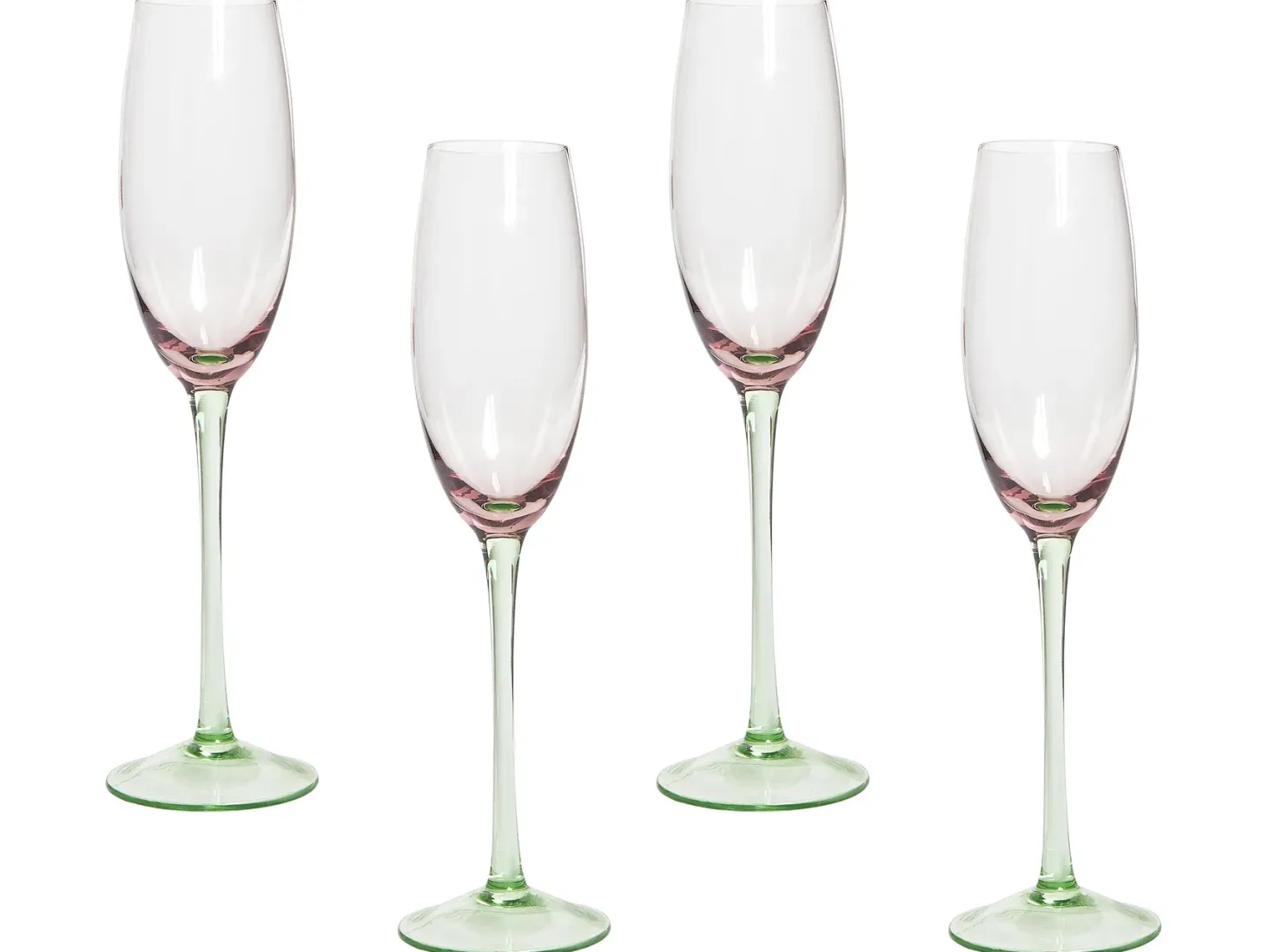 Zestaw 4 kieliszków do szampana flet DIOPSIDE 200 ml Różowy