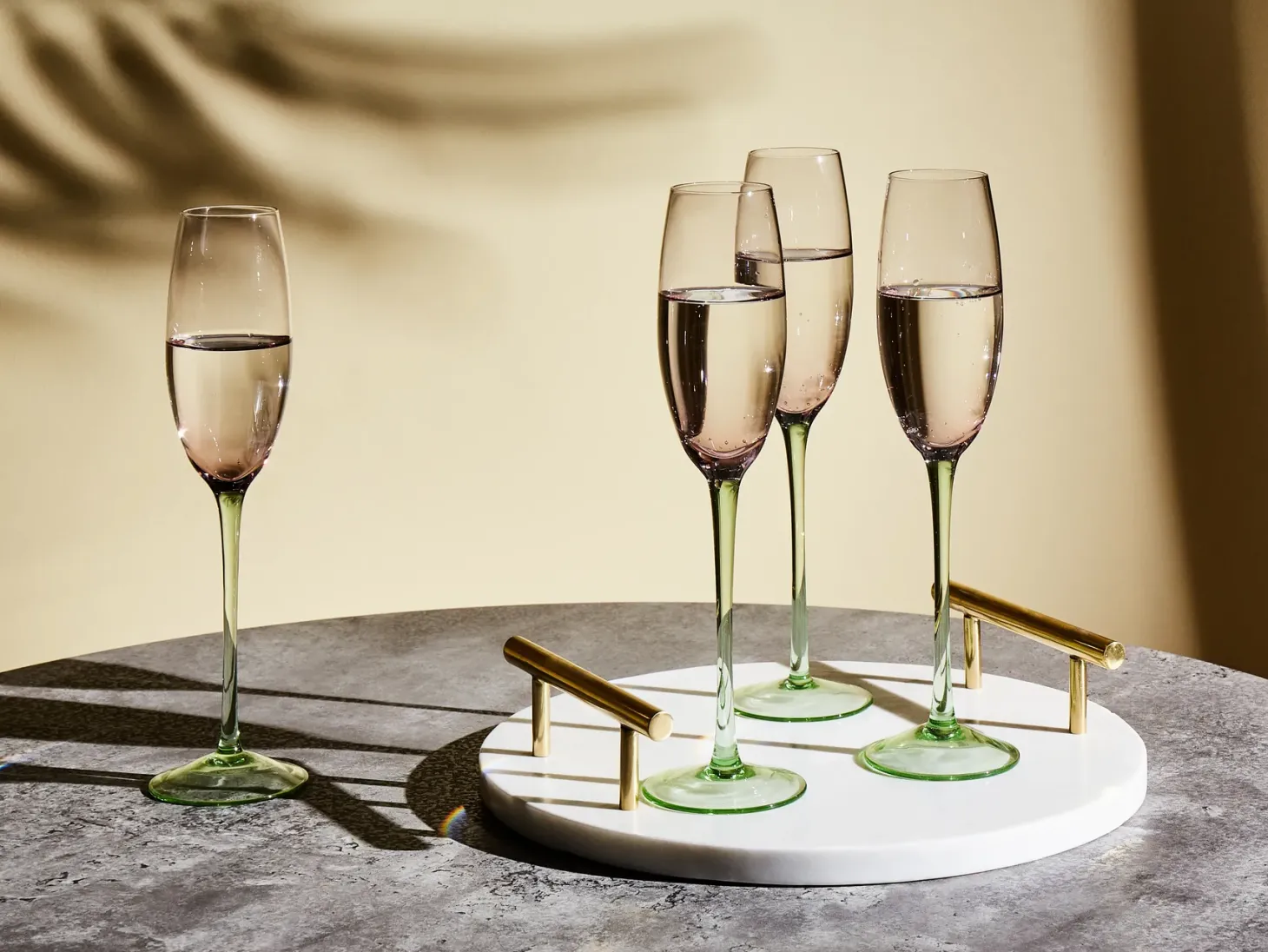 Zestaw 4 kieliszków do szampana flet DIOPSIDE 200 ml Różowy