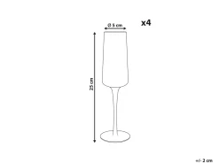 Zestaw 4 kieliszków do szampana flet QUARTZ 230 ml Szary