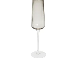 Zestaw 4 kieliszków do szampana flet QUARTZ 230 ml Szary