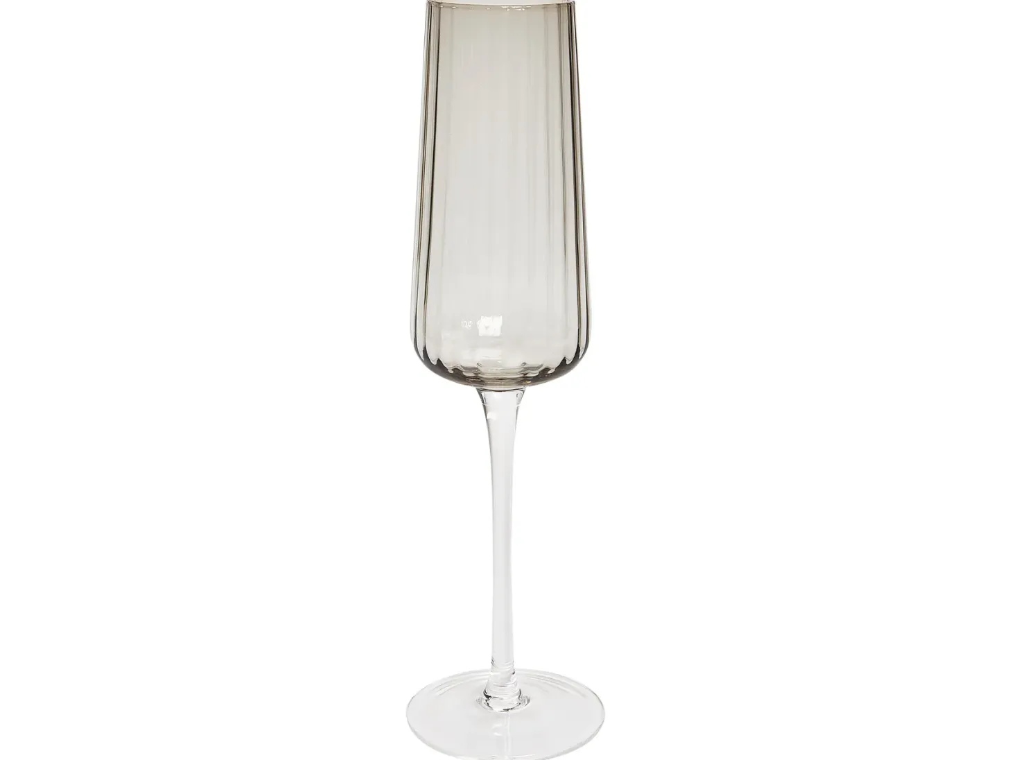 Zestaw 4 kieliszków do szampana flet QUARTZ 230 ml Szary
