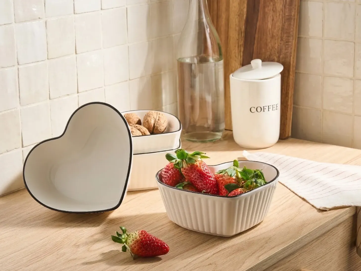 Zestaw 4 kokilek MACE Porcelana Biały